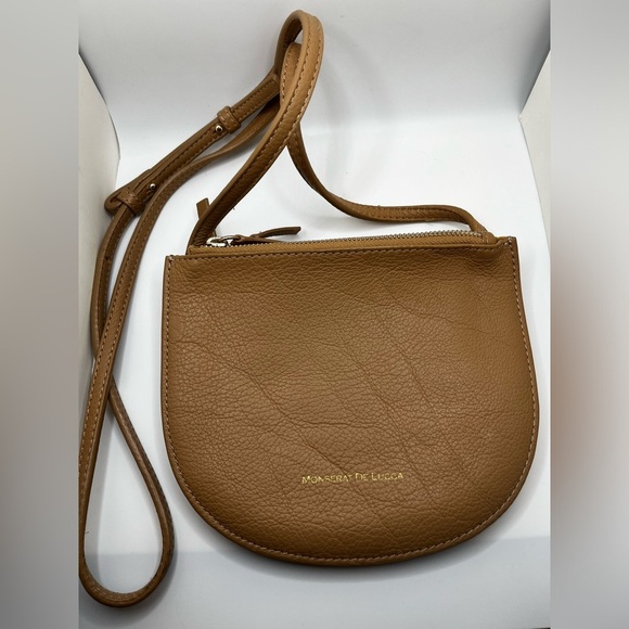 Anthropologie Monserat De Lucca Crossbody Tan Triple Pouch Bag - Picture 1 of 7